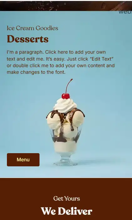 ICE CREAM website design Los angles