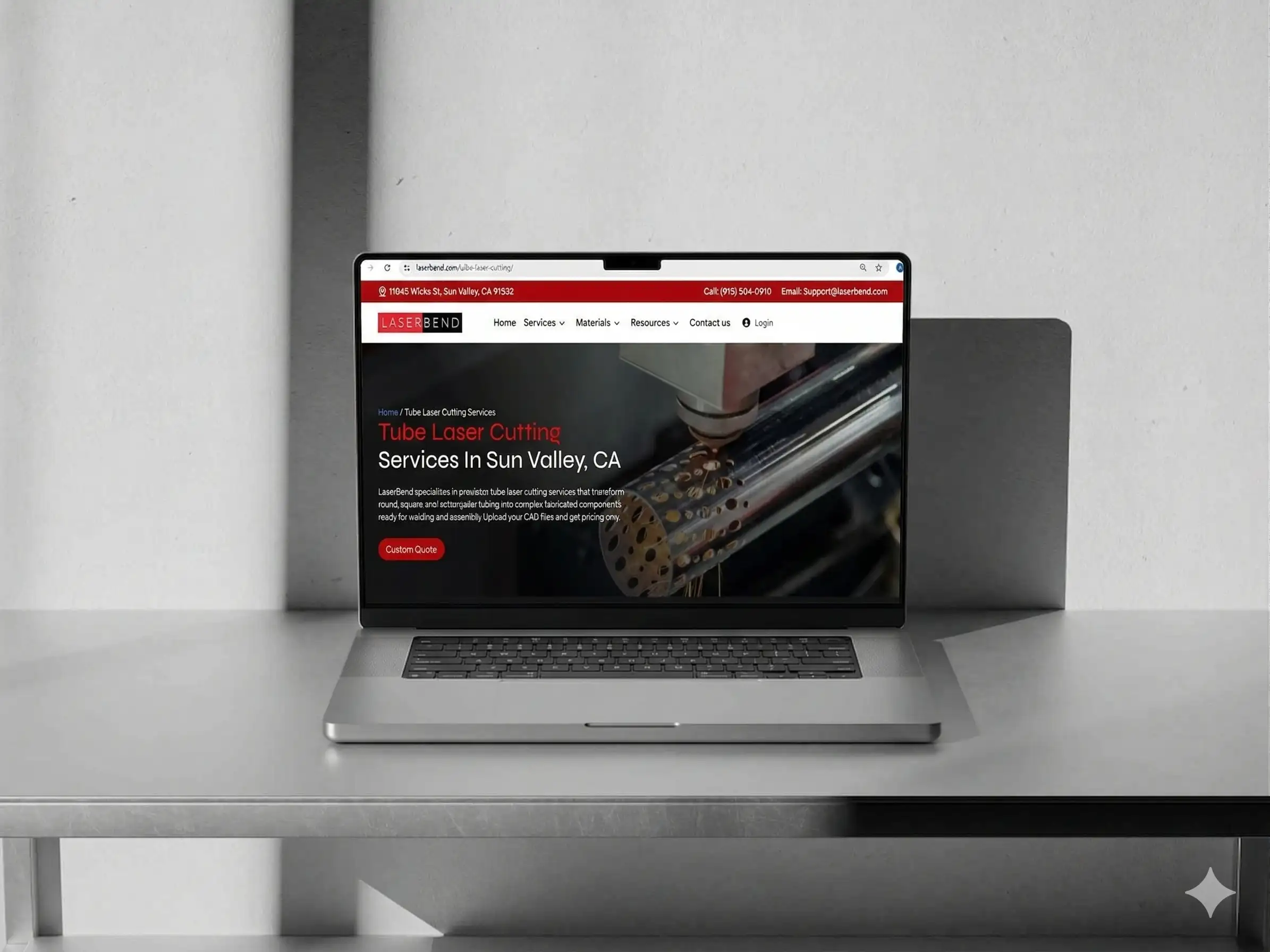 web design case study LaserBend 1